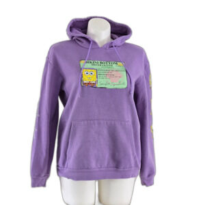Nickelodeon Sponge Bob Hoodie Women Large Purple Pockets